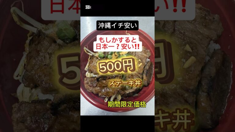 安すぎるステーキ丼500円（肉屋の弁当）