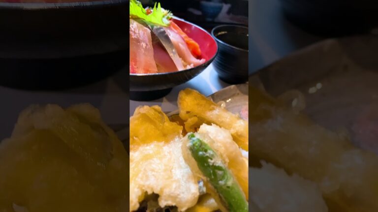 【 海鮮鮨 義 】海鮮丼ランチ  1188円 酢飯大盛 110円 天ぷら単品 418円