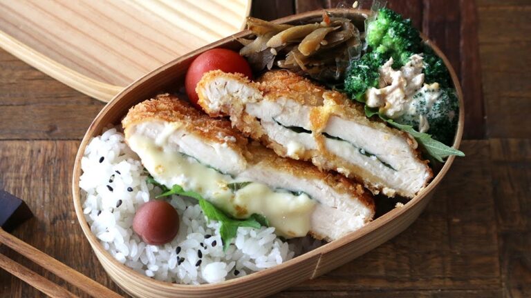 【お弁当作り】たった３品おかず!鶏むね肉のチーズチキンカツ弁当bento＃597
