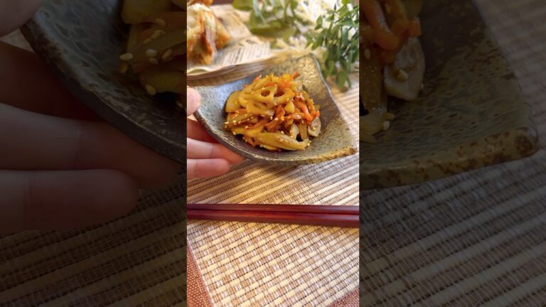 【きんぴらごぼう】れんこん入りでシャッキシャキ✨️#shorts #shortscooking #和食