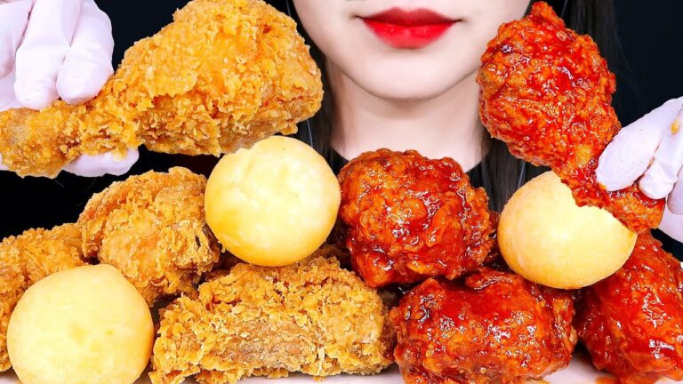 ASMR FRIED CHICKEN BBQ 황금올리브치킨 먹방 咀嚼音 サクサクチキン 音フェチ CRUNCHY EATING SOUNDS MUKBANG Real Sound 리얼사운드