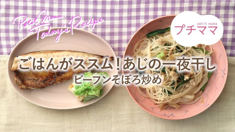 【プチママ♪ミールキット　2021/11/26】ごはんがススム！あじの一夜干し・ビーフンそぼろ炒め