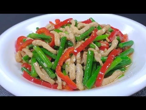 蒜苔炒肉絲也有技巧的，學會這樣做，蒜苔翠綠爽口，肉絲鮮香嫩滑【阿光廚房】#蒜苔炒肉絲 #阿光廚房 #家常菜 #快速簡單料理 #鮮香嫩滑