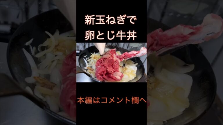 新玉ねぎを使って卵とじ牛丼を作ってみる #Shorts