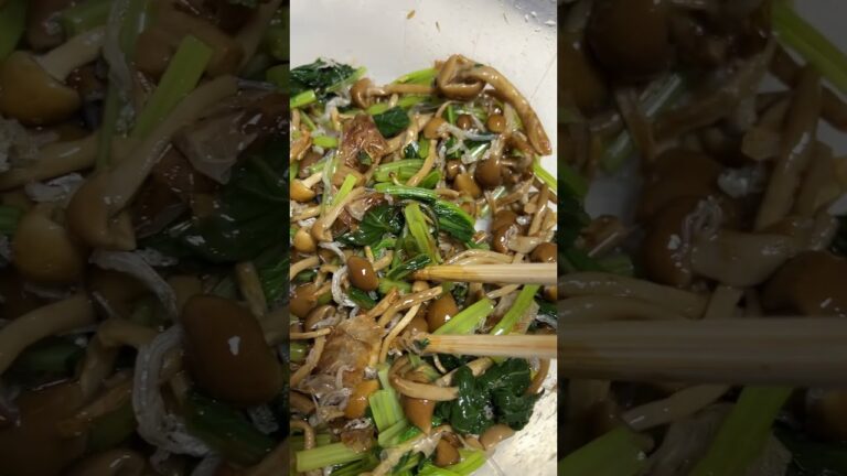 きのこと🍄小松菜のおひたし　mushroom komatsuna spinach ohitashi