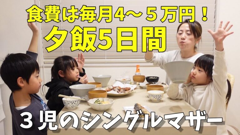 【5日間の夕飯】夕飯づくり/献立/３児のシングルマザー