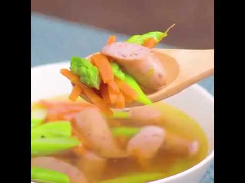 もう一品欲しい時に！ アスパラガスとソーセージのコンソメスープ ｜ moguna[モグナ]