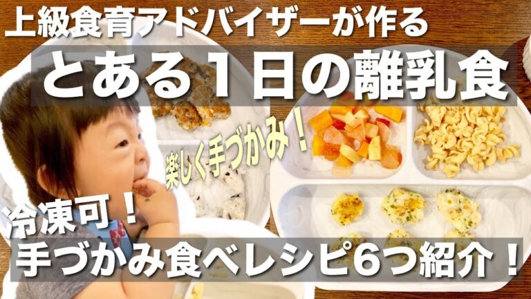 上級食育アドバイザーが作るとある1日の離乳食👶手づかみ食べレシピ🍽冷凍保存可❄️11ヶ月3回食！