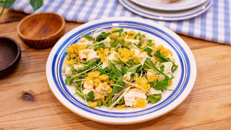 くずし豆腐と揚げ玉のサラダ 修正