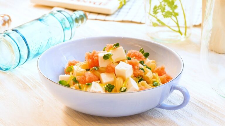 豆腐と明太子のパスタサラダ