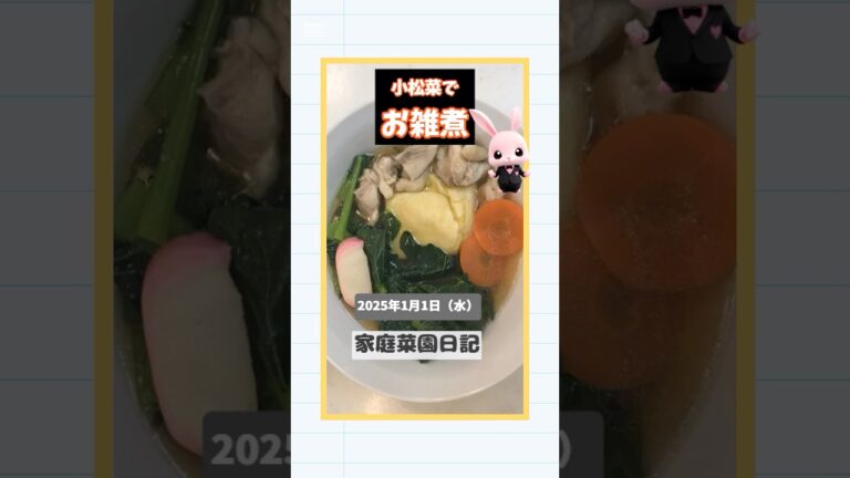 20241230小松菜でお雑煮 #shorts #自家栽培 #野菜栽培 #お雑煮 #レシピ