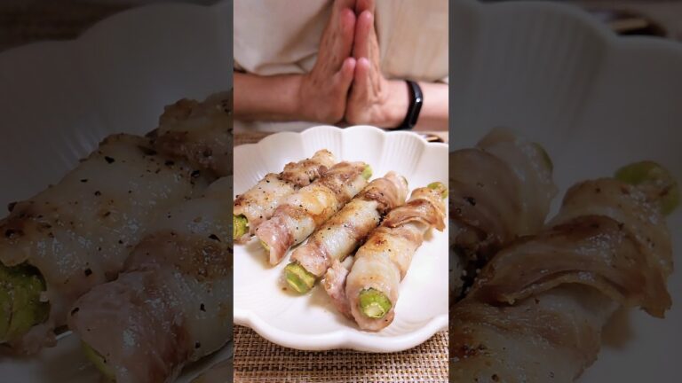 オクラの豚バラ巻きを食べるだけの動画です