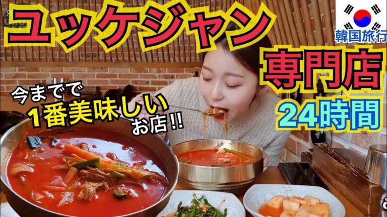 【韓国旅行】24時間営業！ひとり旅に便利！最近で一番美味しい！超美味しいユッケジャン専門店見つけた【モッパン】