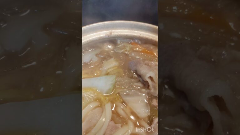 鍋の締めは♯うどんをいれて、ちゃんこ♯鍋うどん出来上がり😋😋♯shorts♯Japanese udon