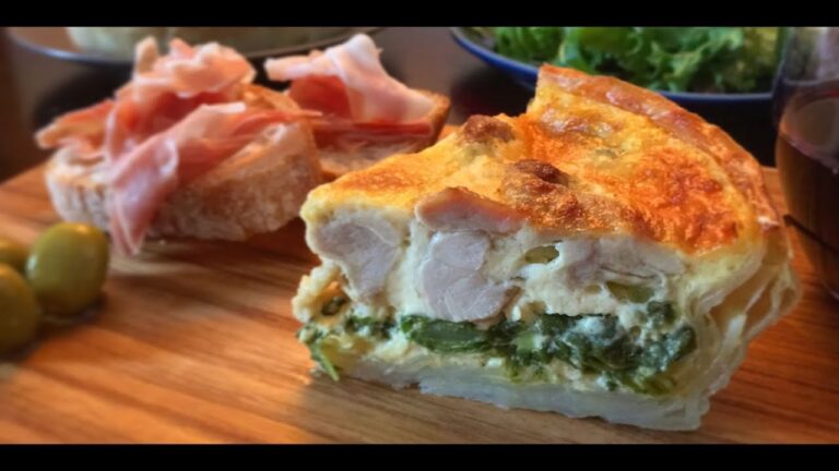 鶏肉と菜の花のキッシュ｜じゃがいもで作ったキッシュ生地使用