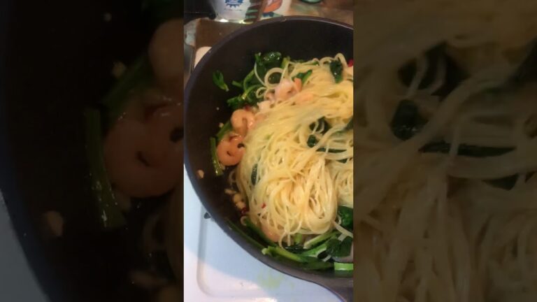 海老ほうれん草ペペロンチーノ_20200419