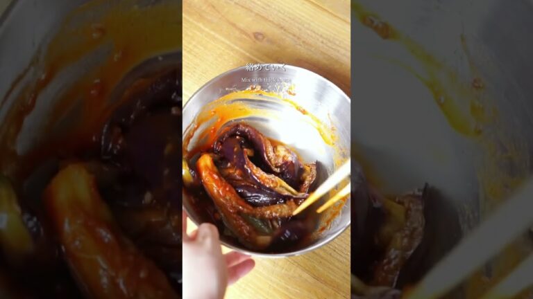 【火を使わない】とろっとろ〜「茄子ユッケ」 #shortrecipe #shorts #recipe