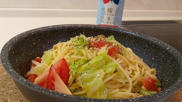 【ビールに合うおつまみ】フライパンひとつでできるキャベツとツナのパスタを作りました。Cabbage and Tuna Pasta