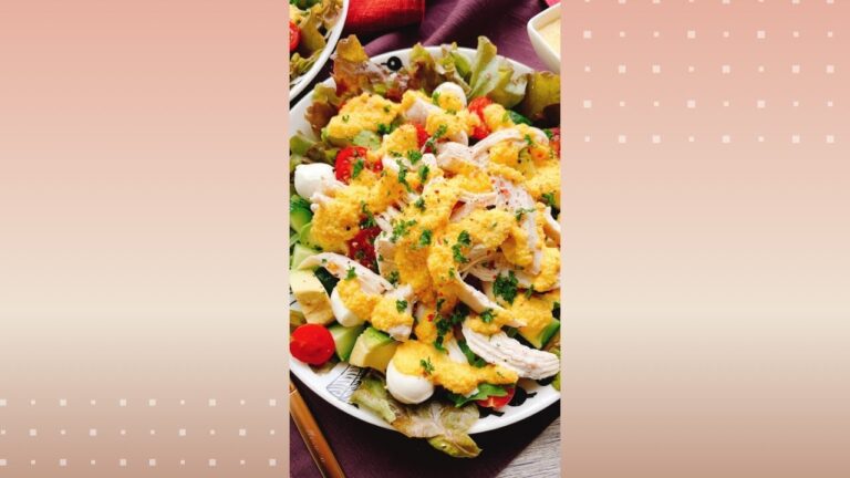 [とりむねサラダに]にんじんドレッシング/Chicken breast salad with carrot dressing