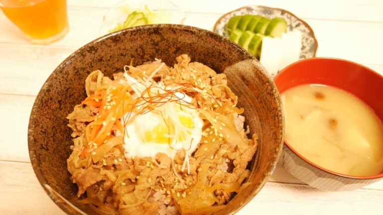 ☆旨すぎる牛丼！と簡単温泉卵の作り方！☆【煮るだけ/ほったらかしレシピ】