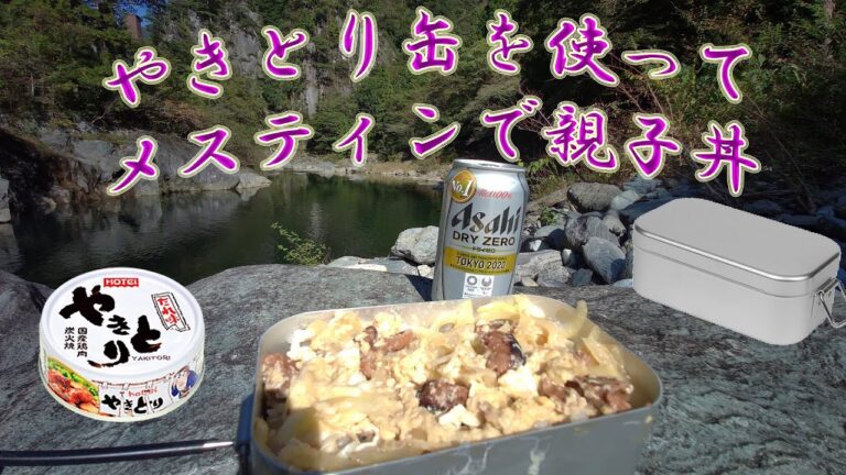 メスティンで焼き鳥缶詰を使って親子丼