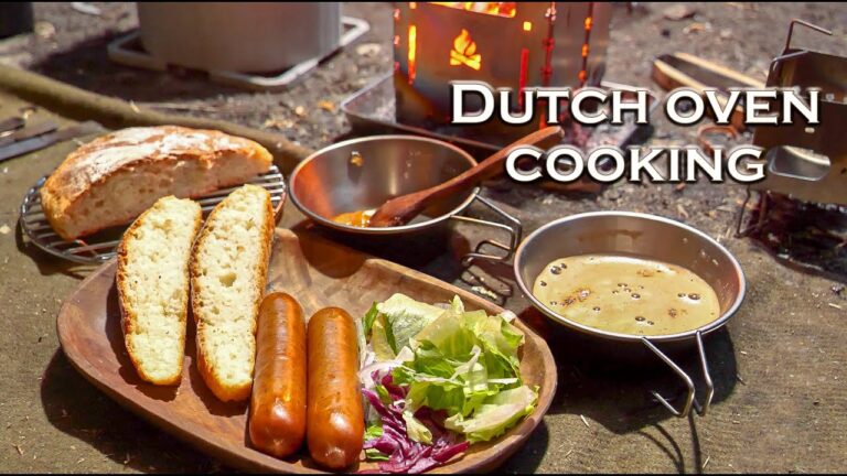 発酵無しのパン作りと炭火でソーセージの燻製