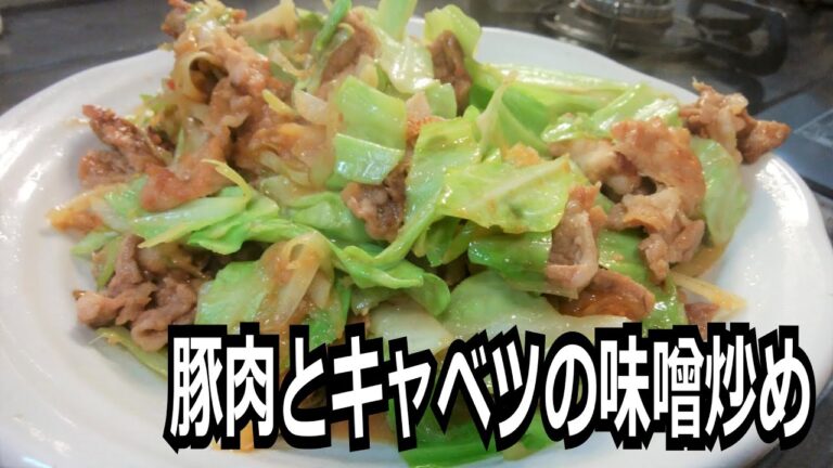 「豚肉とキャベツの味噌炒め」を作って食べる動画