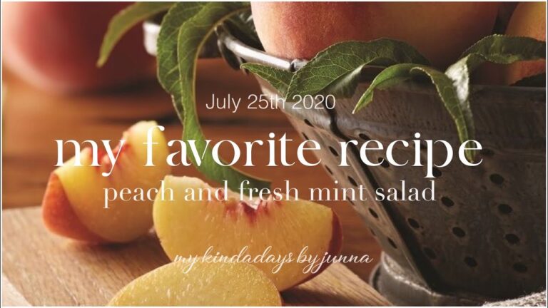 【キッチン】🍑ミントと桃のサラダ作り🌿