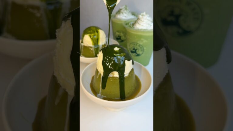 【むっちりした固めのなめらか濃厚抹茶プリン🍮】#japanesefood #もぐてれグルメ