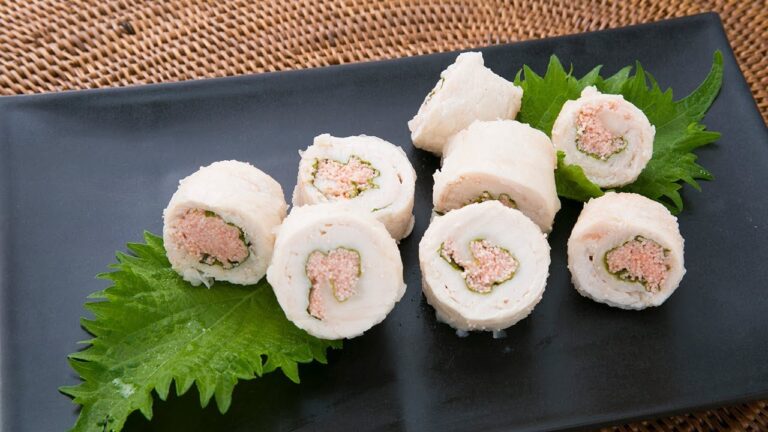 おつまみやお弁当にも！簡単ささみの明太子巻き