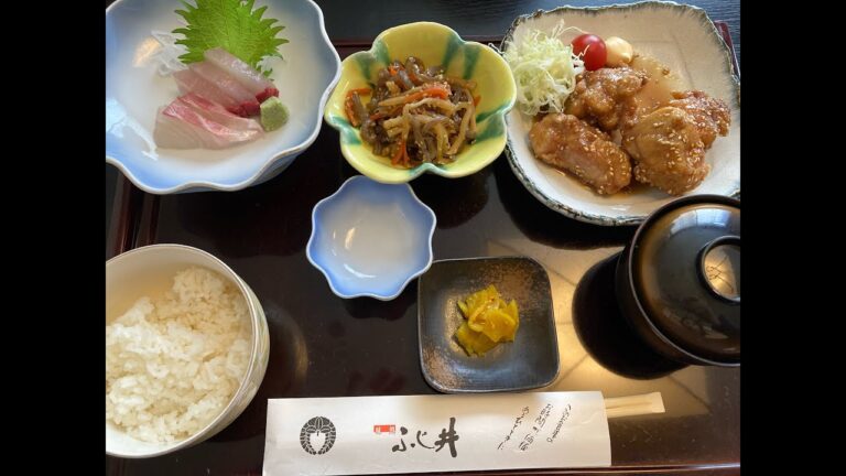 刺身と照り焼きチキン
