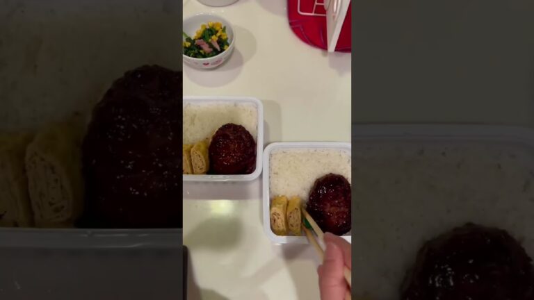 手作り照り焼きハンバーグ弁当＃同棲CPの平日弁当🍱