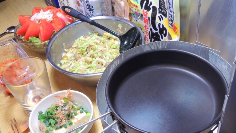 【宅飲み動画】もんじゃ焼き(牛筋もんじゃ、キムチもんじゃ)【昨日の晩酌】