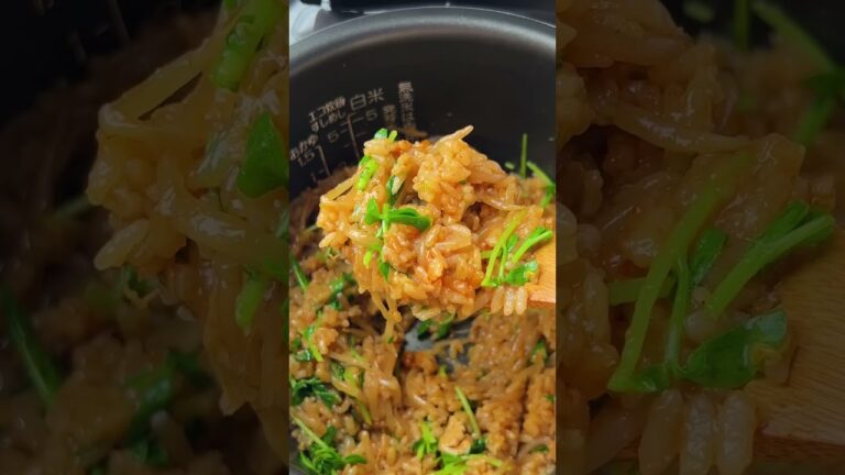 炊飯器で作る豆苗ビビンバ！#shorts