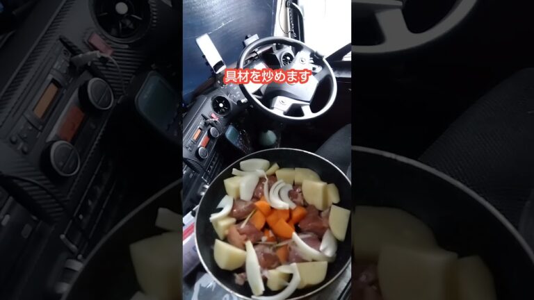 トラックで簡単料理。鶏もも肉のクリーム煮。