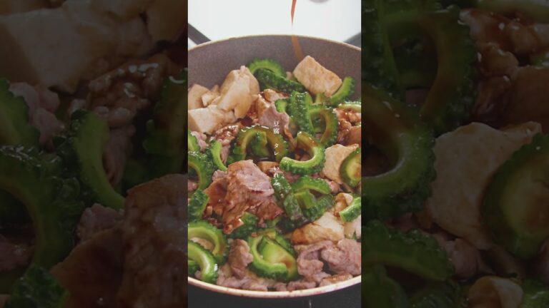 【にんにく風味ゴーヤチャンプルー】にんにくでさらに食欲が増す #shorts #ゴーヤチャンプルー #ゴーヤーチャンプルー #ゴーヤ #にんにく #asmr #こーぴ