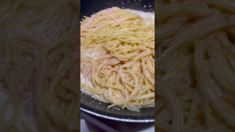 #shorts 晩ご飯に明太子のクリームパスタとホタテのソテー作りました