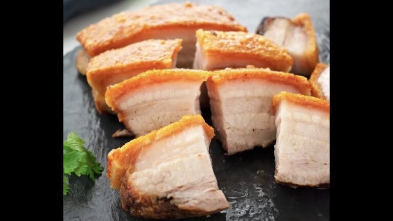 Crispy Pork Belly using Air Fryer | 1 minute preparation | No boil, No Fry | サクサクの豚バラ肉