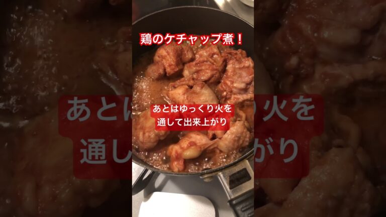 鶏肉を煮た！#cooking #料理男子 #asmr #ケチャップ