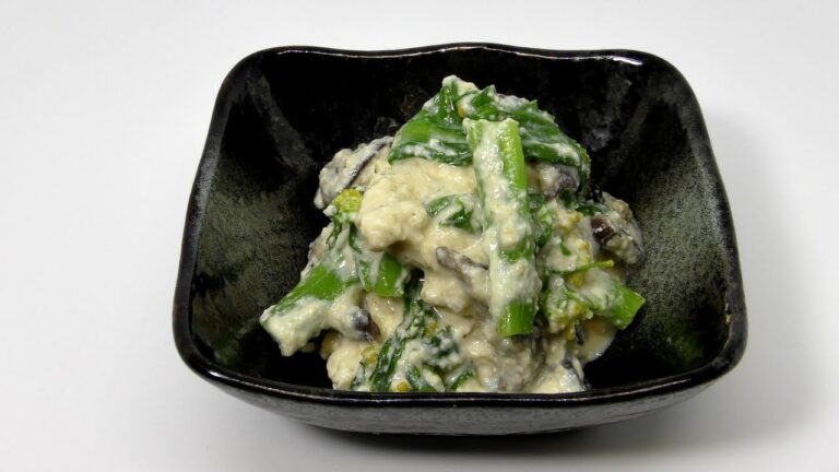 【和食】相性抜群！菜の花とささ身の白あえをつくります【料理】