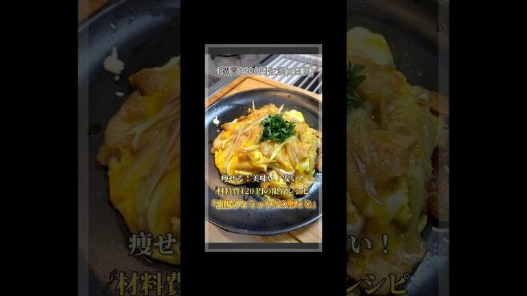 【材料費120円の限界レシピ】「油揚げとミョウガの卵とじ」　#shorts   #1週間の食事　#節約料理