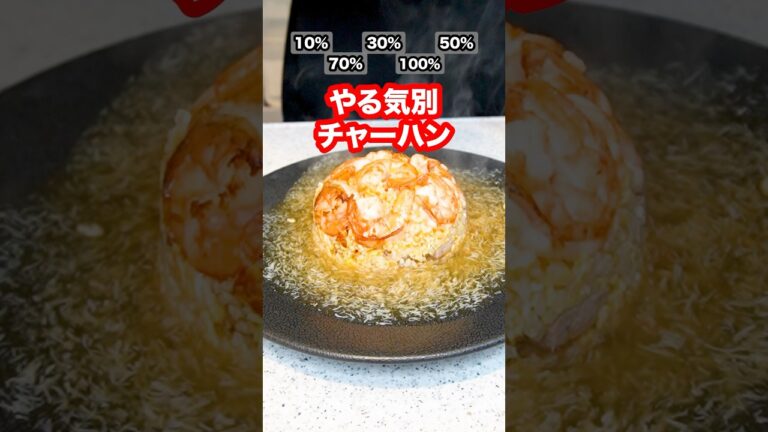 やる気別でチャーハン作ったら100%で異常に豪華なチャーハン完成した！#shorts