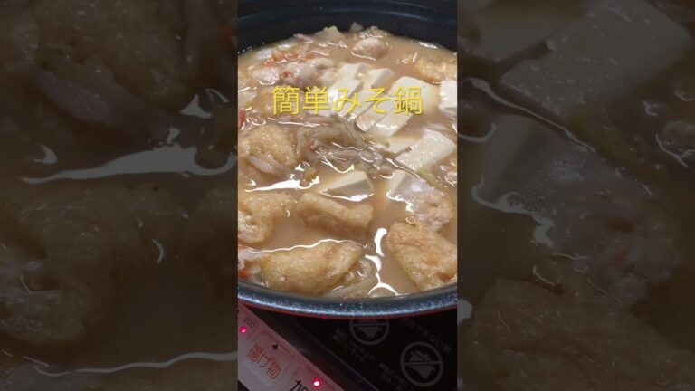 【簡単おつまみ】みそ鍋　 #shorts  #お気楽  #のほほん  #簡単レシピ  #クッキング  #手作り  #料理  #つみれ #鶏肉 #みそ