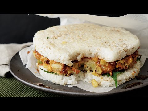 【直径20cm👀！？】メガかき揚げライスバーガー