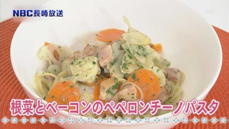 根菜とベーコンのペペロンチーノパスタ【Pintレシピ】