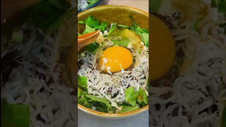 大葉たっぷりしらすのポン酢丼　#shorts