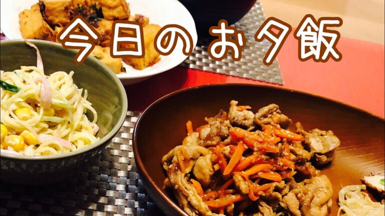 【献立】【作り置き】豚肉と人参の焼き肉のタレ炒め/サラスパ　#29