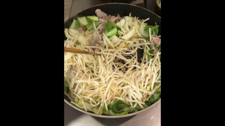 豚肉と青梗菜とモヤシを炒めるだけ(高速版)