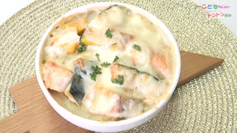 秋の味覚！サケのグラタン