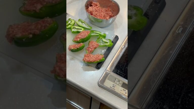 簡単美味しいピーマンの肉詰め# #時短レシピ #簡単レシピ